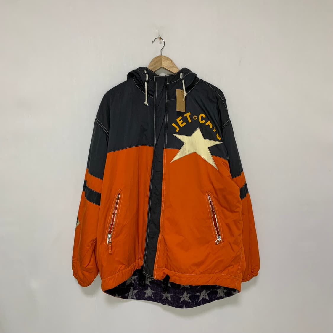 jpn 일본 빈티지 오렌지 스타 후드 바람막이 2010s 상품이미지1