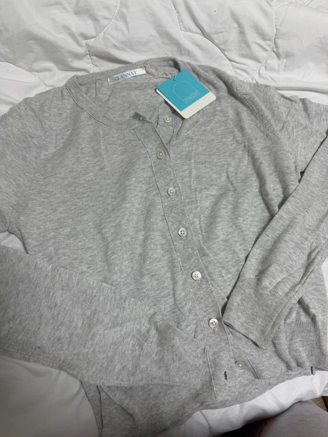 (새상품)tannat 타낫 베이직 라운드 가디건 그레이 상품이미지5