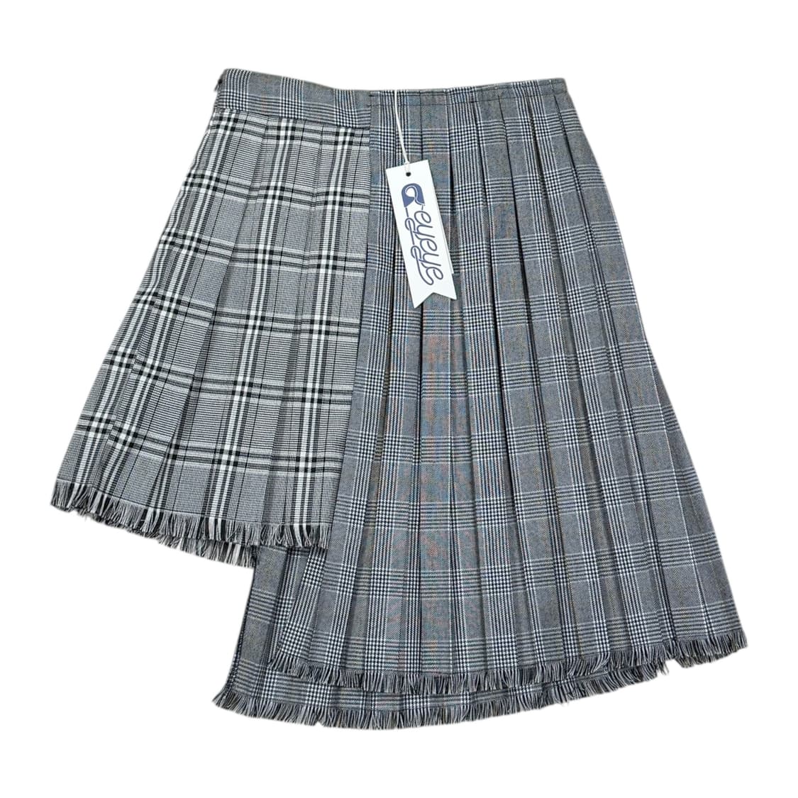 아이아이 체크 믹스 플리츠 스커트 치마 S 상품이미지1