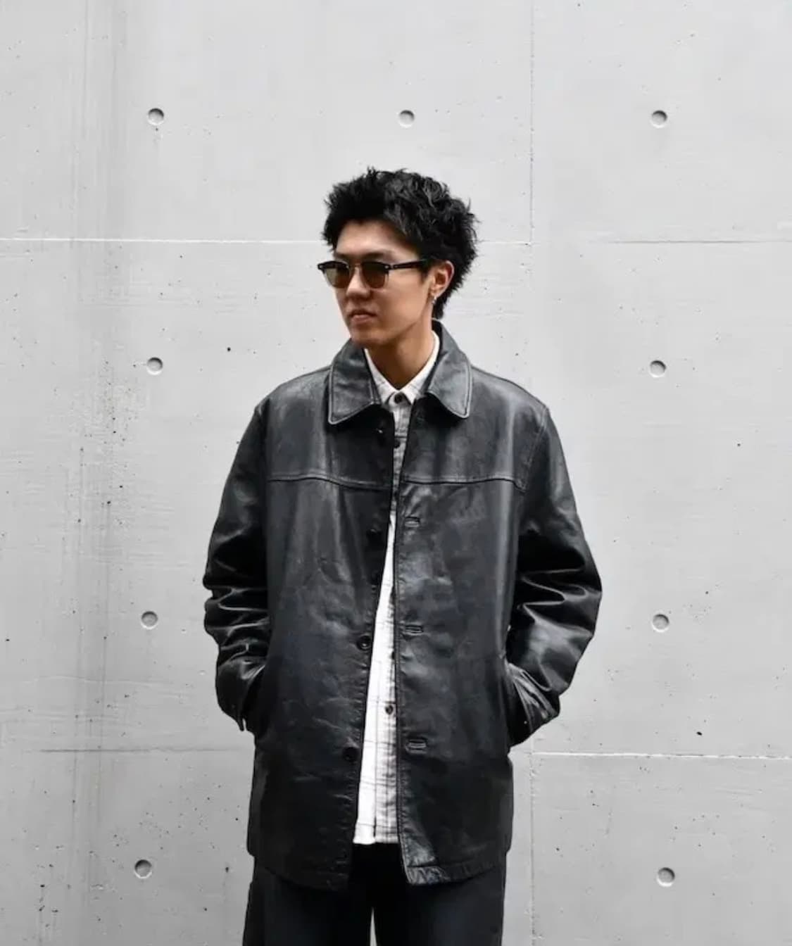 올드갭 old gap 레더 카코트 블랙 M 상품이미지5