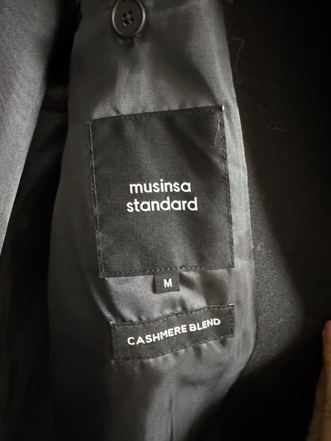 무신사 스탠다드 캐시미어 블렌드 발마칸 코트  블랙 M 상품이미지3