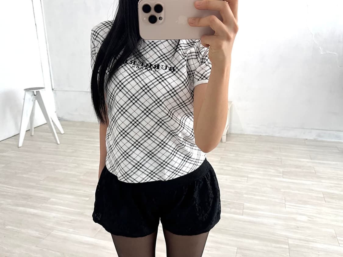 Burberry Lettering Check Short top  상품이미지2