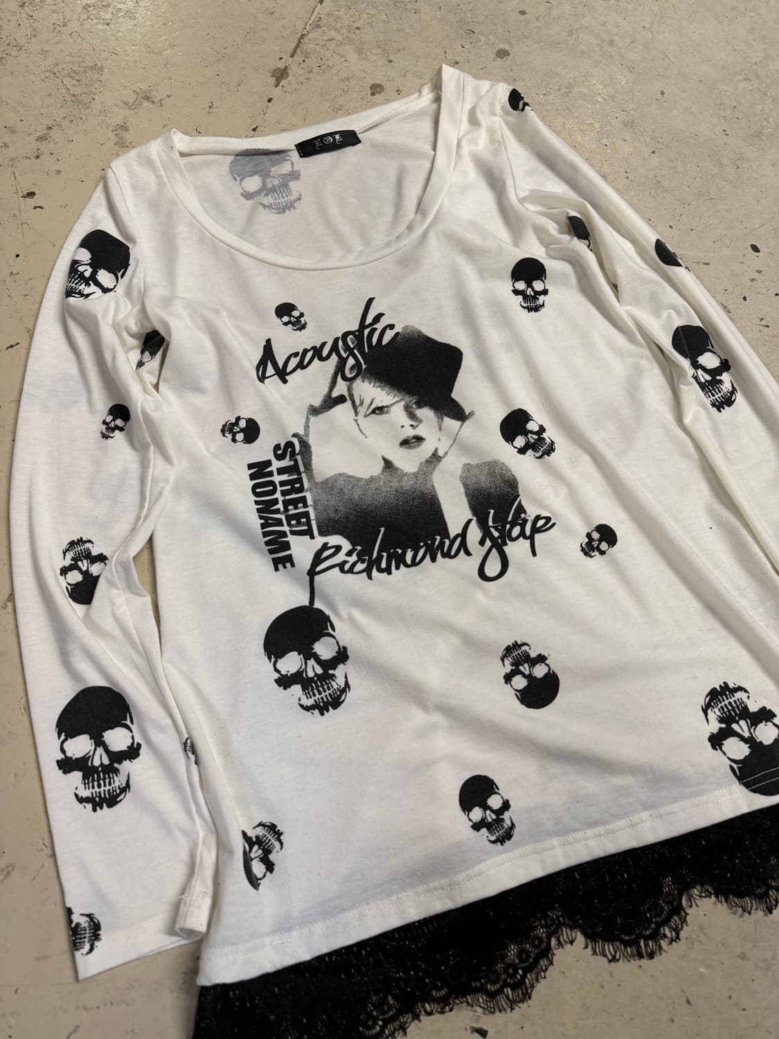 skull & girl printing long sleeve 상품이미지5