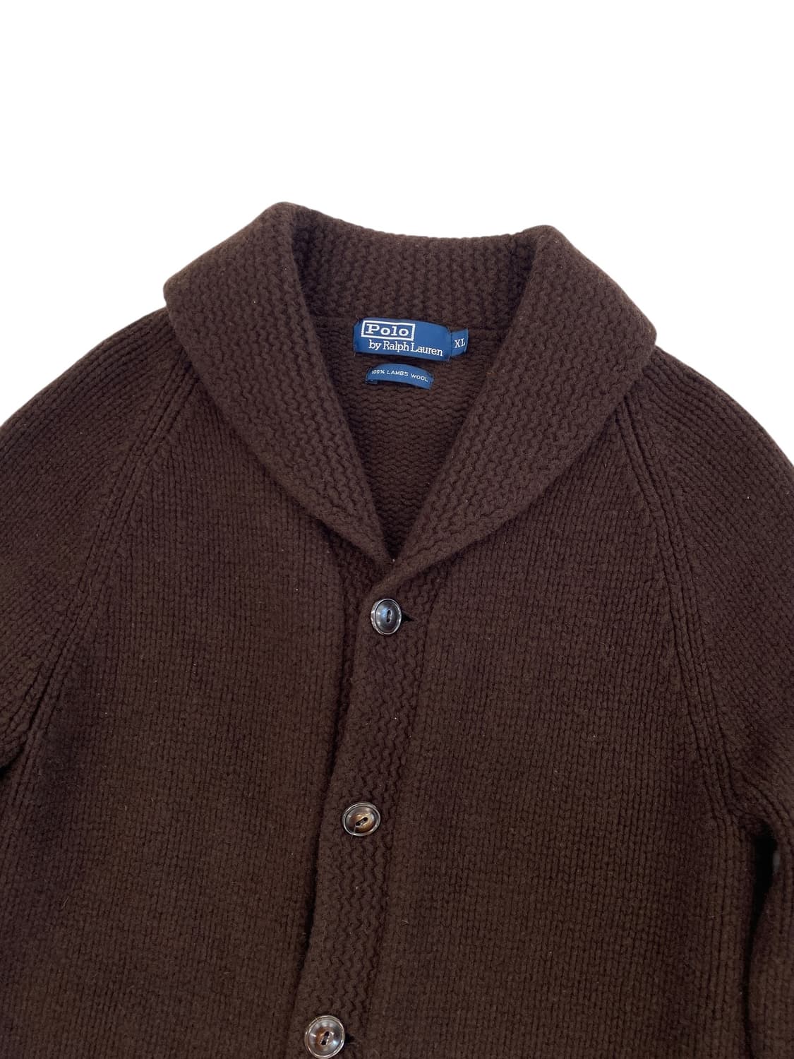 00's 폴로 램스울 숄카라 가디건 상품이미지3
