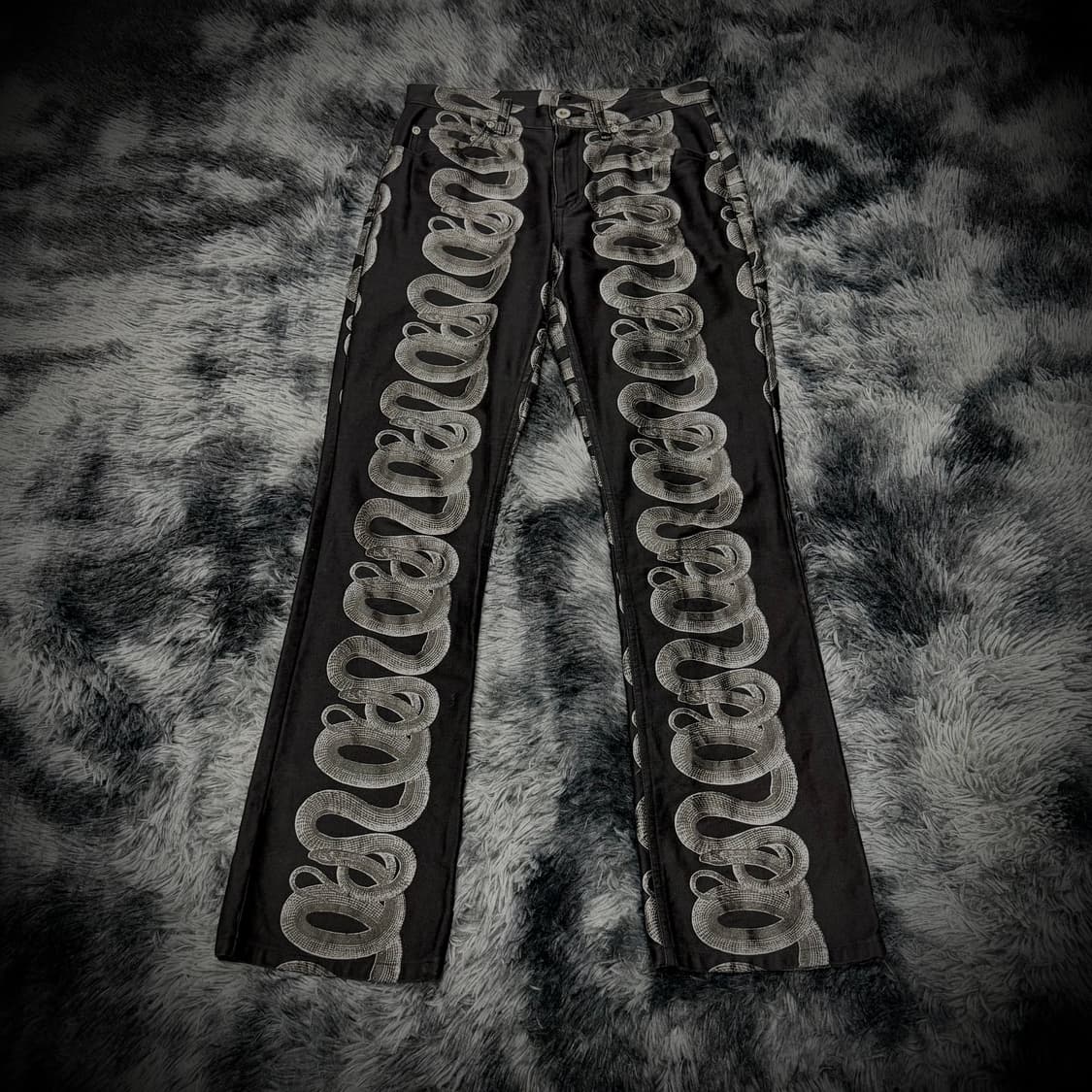 Hysteric Glamour 파이톤 패턴 블랙 스키니 팬츠 상품이미지1