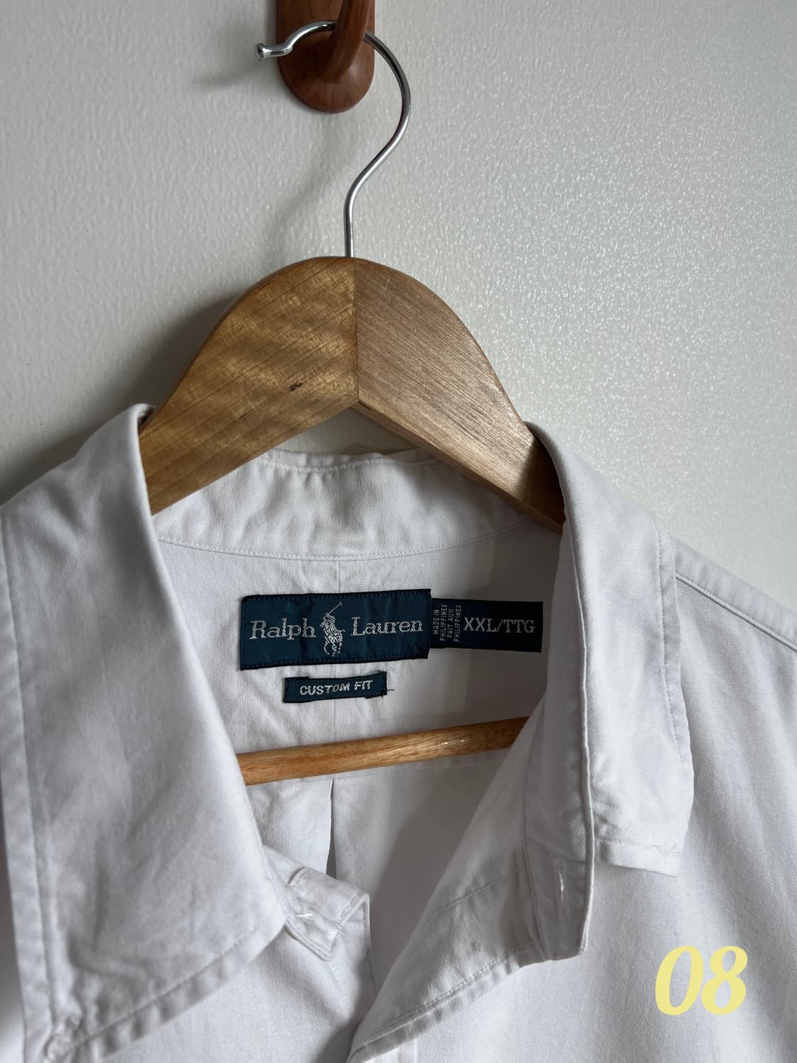 폴로 랄프로렌 화이트 반팔 셔츠 XXL 상품이미지4