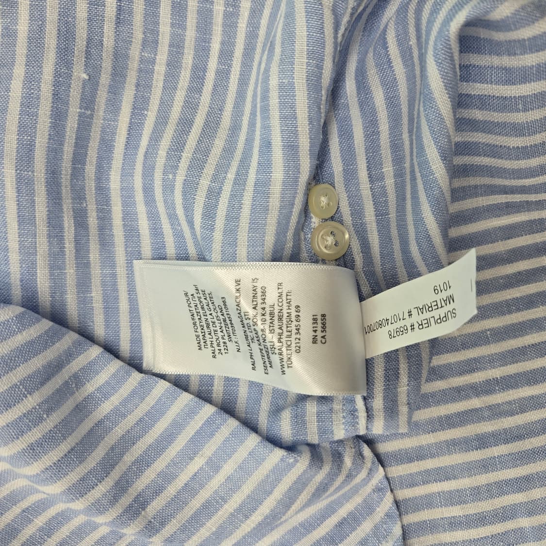 0068.폴로 랄프로렌  스트라이프린넨 셔츠 블루S 상품이미지10