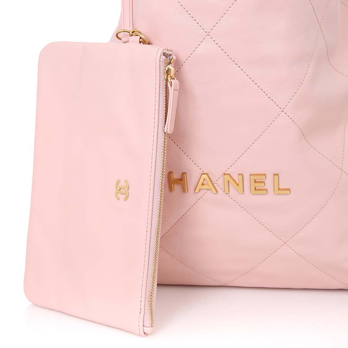 샤넬 22백 미듐 핑크 투투백 카프스킨 체인숄더 AS3261 상품이미지8