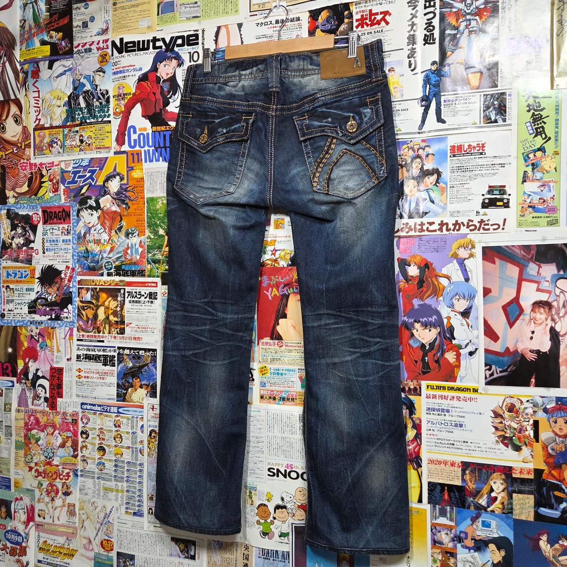 버커루 진청 워싱 y2k 세미 부츠컷 데님 팬츠 상품이미지3