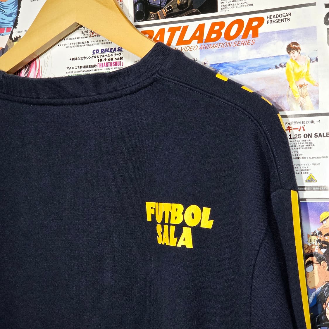 JPN 아디다스 올드스쿨 네이비 옐로우 프린팅 맨투맨 상품이미지7