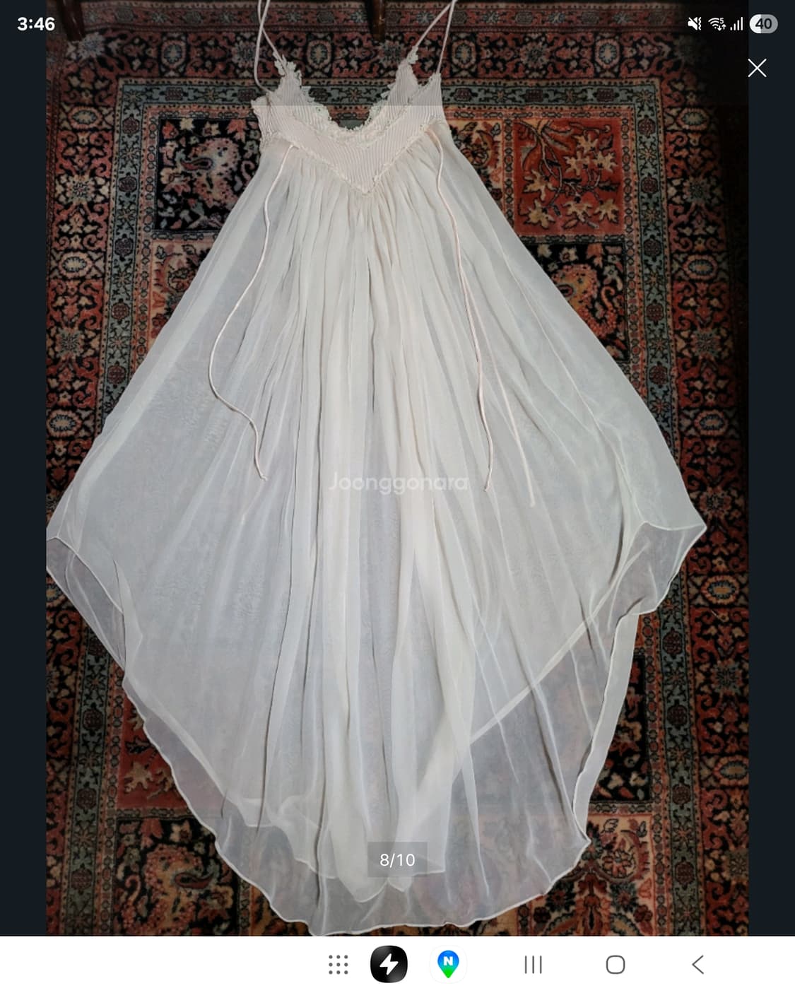 명품 수입 잠옷 나이트 웨어 Jonquil 시쓰루 피치 상품이미지8