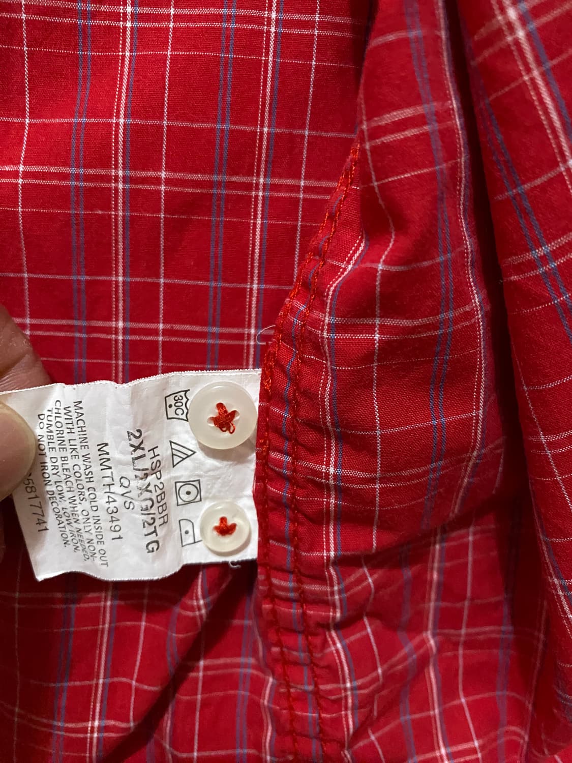 Wrangler 체크 반팔 셔츠 2XL (110-120) 상품이미지5
