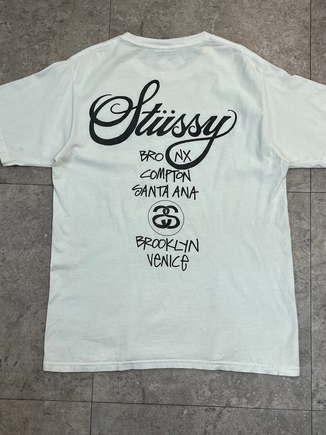 스투시 월드투어 반팔티 화이트 M #csz3231 상품이미지8