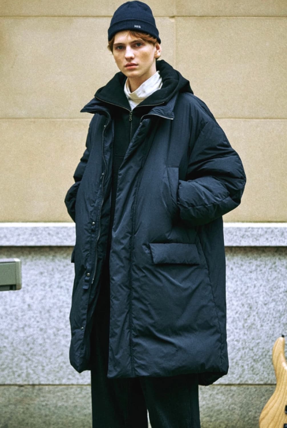 헤지스 22fw 몬스터파카 롱패딩 구스다운 네이비 L 상품이미지9