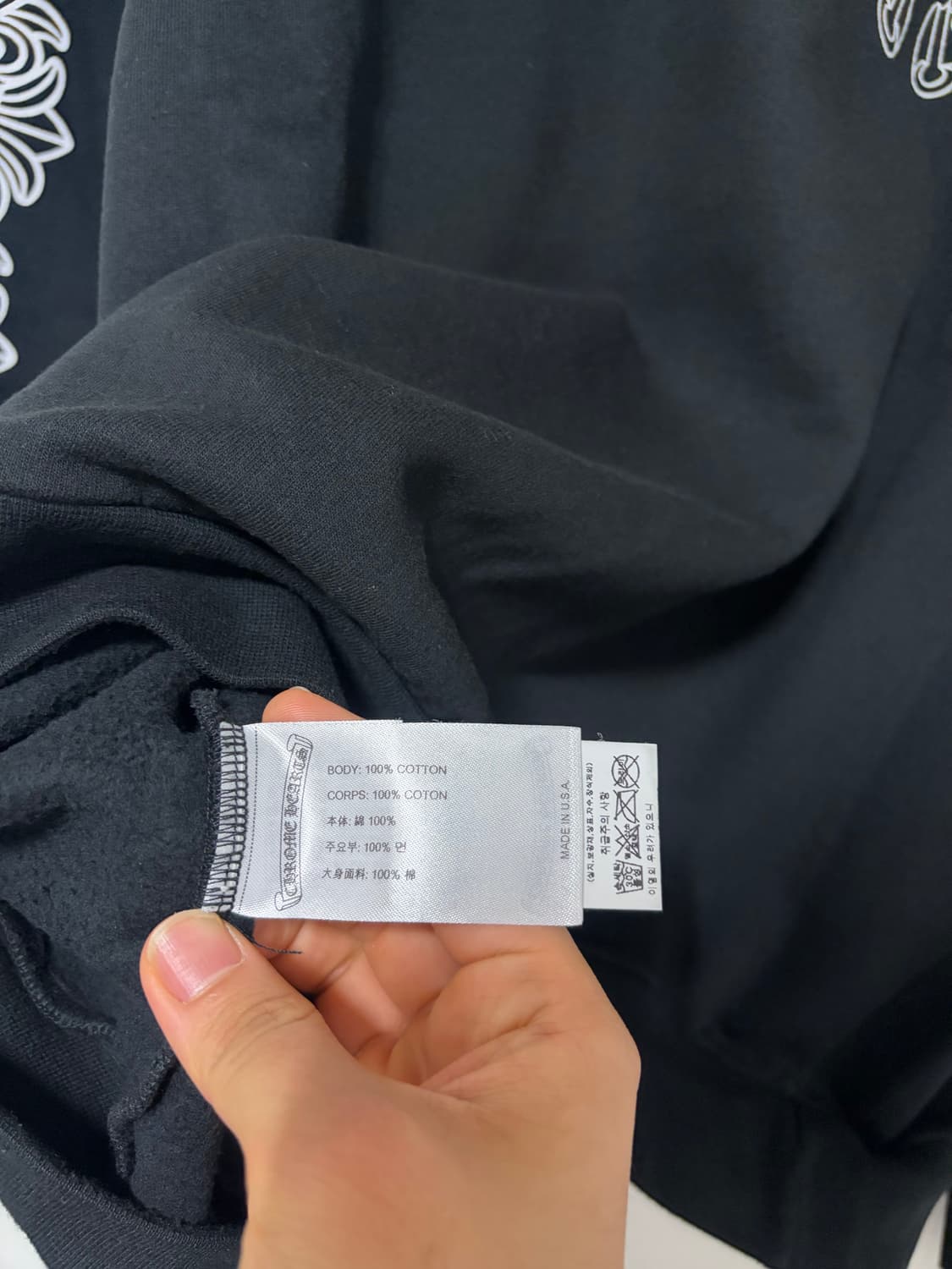 크롬하츠 홀스슈 플로럴암 블랙 맨투맨 상품이미지7