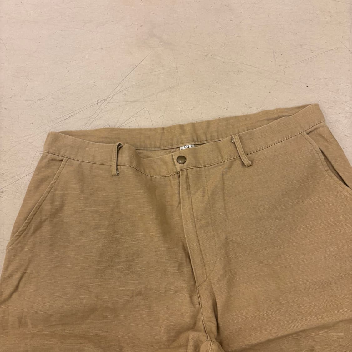 빈티지 베이지 와이드 코튼 팬츠 상품이미지2