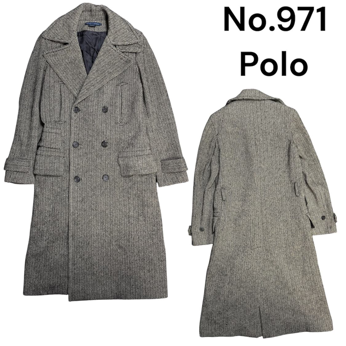 폴로 랄프로렌 백화점판 헤링본 롱코트 더블 코트 상품이미지1