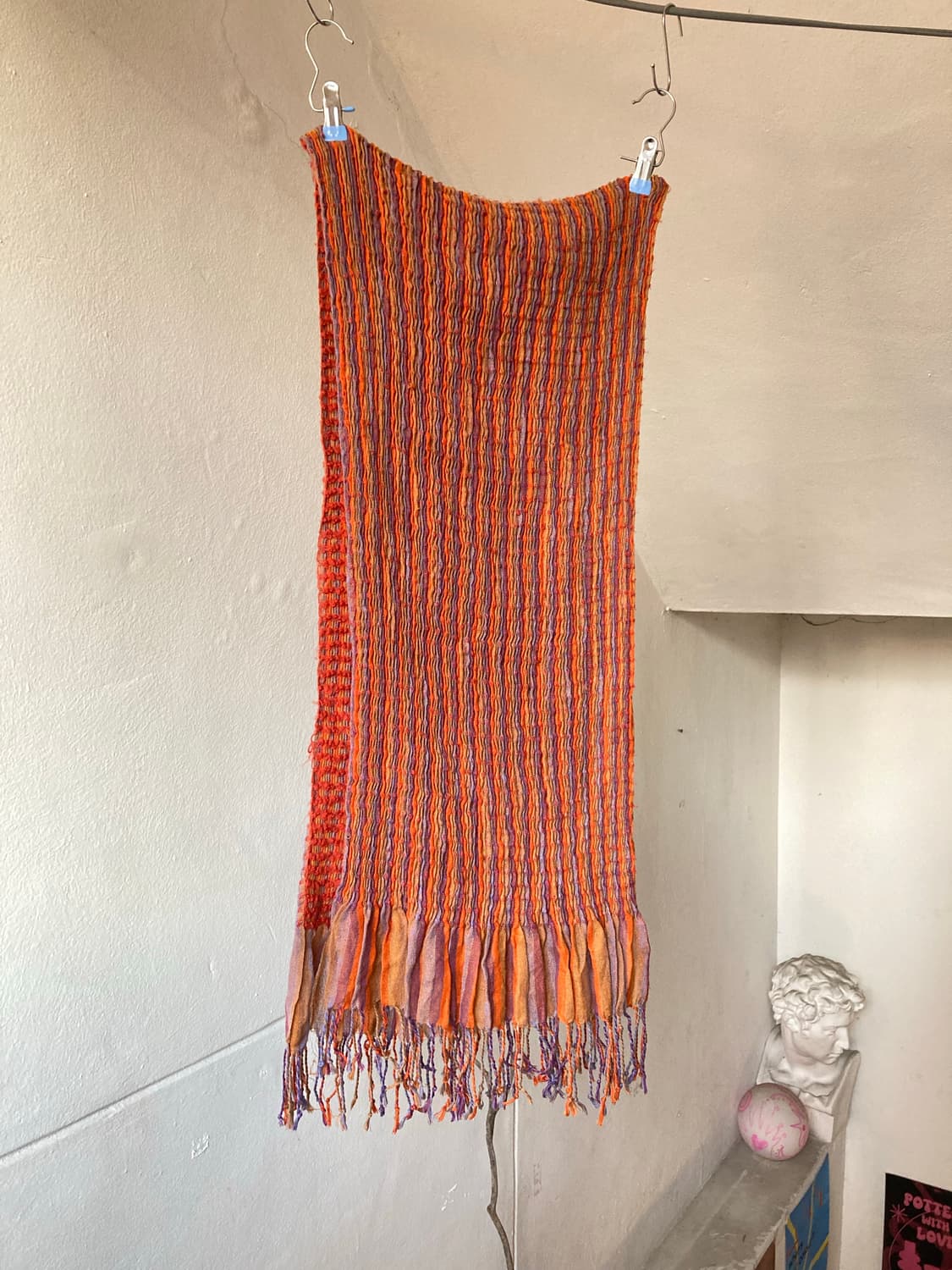 빈티지 주름 오렌지 머플러 상품이미지1