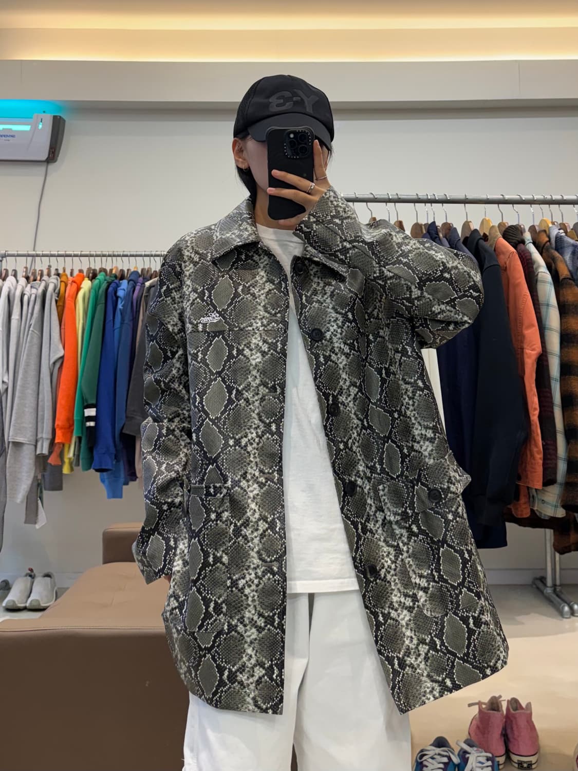 LMC 파이톤 가죽 카 코트 상품이미지7