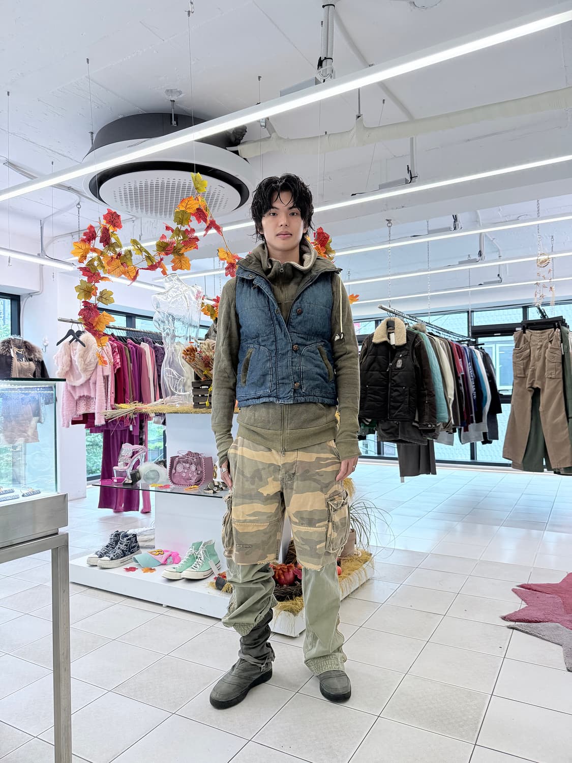 denim light padded vest 상품이미지1