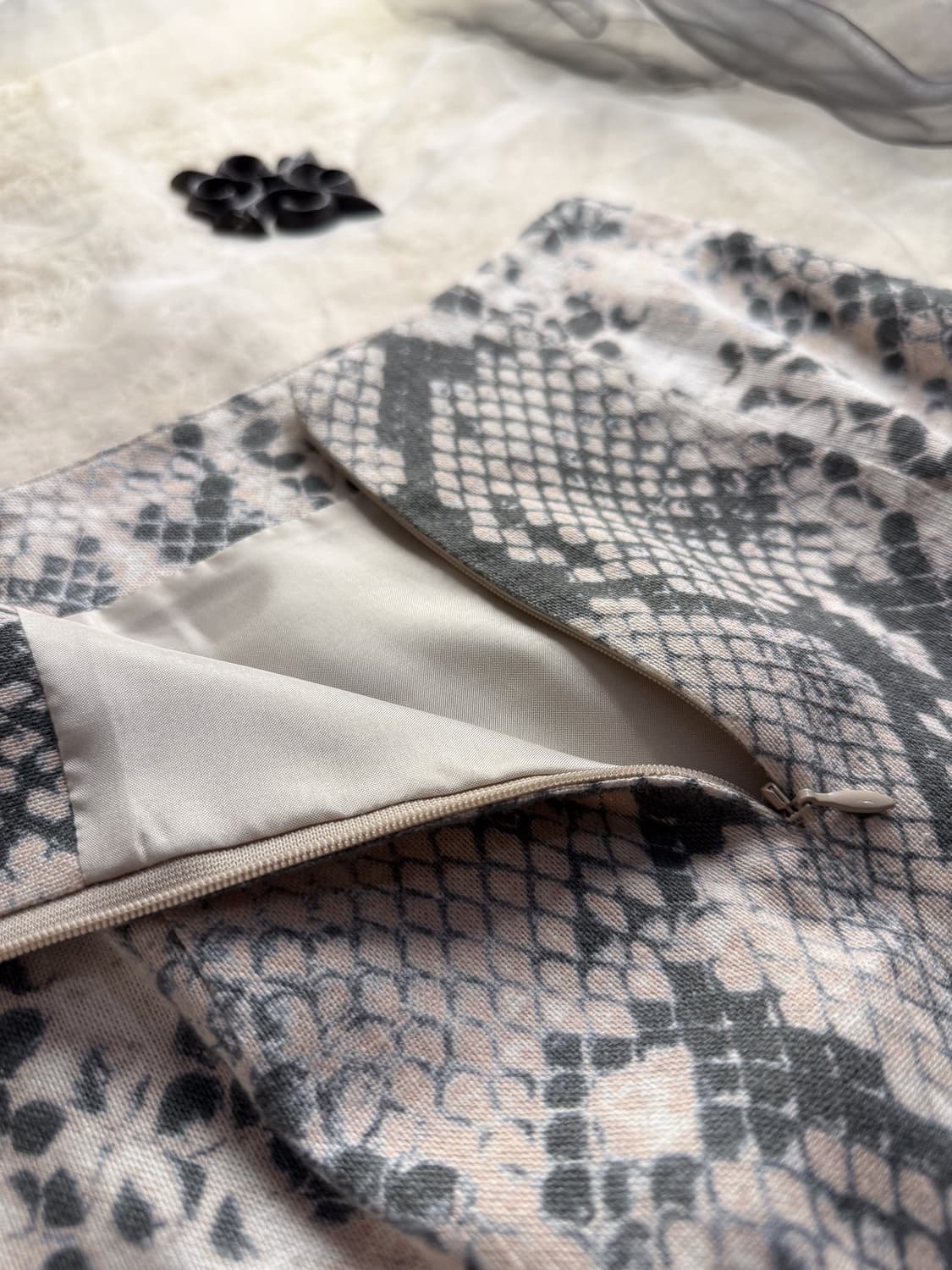 Back Slit Pattern Skirt 0139 상품이미지4