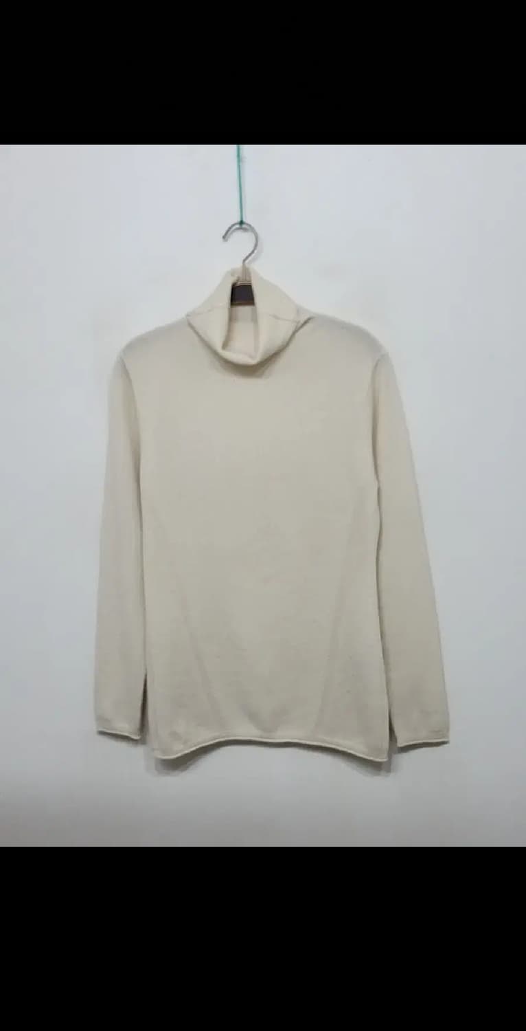 (M) 목폴라 캐시미어 니트 아이보리 무지 터틀넥 스웨터  상품이미지1