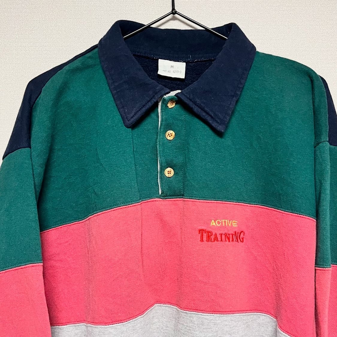90s 빈티지 스트라이프 보더 카라티 상품이미지3