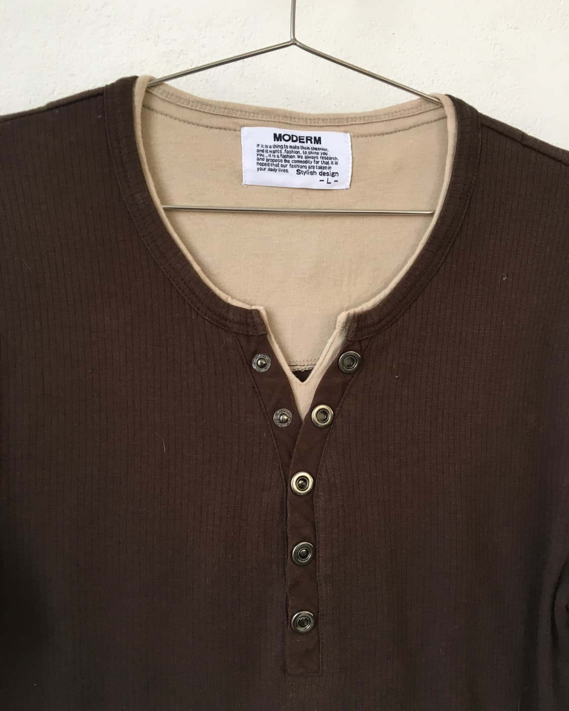 Henry neck ribbed sleeve 상품이미지4