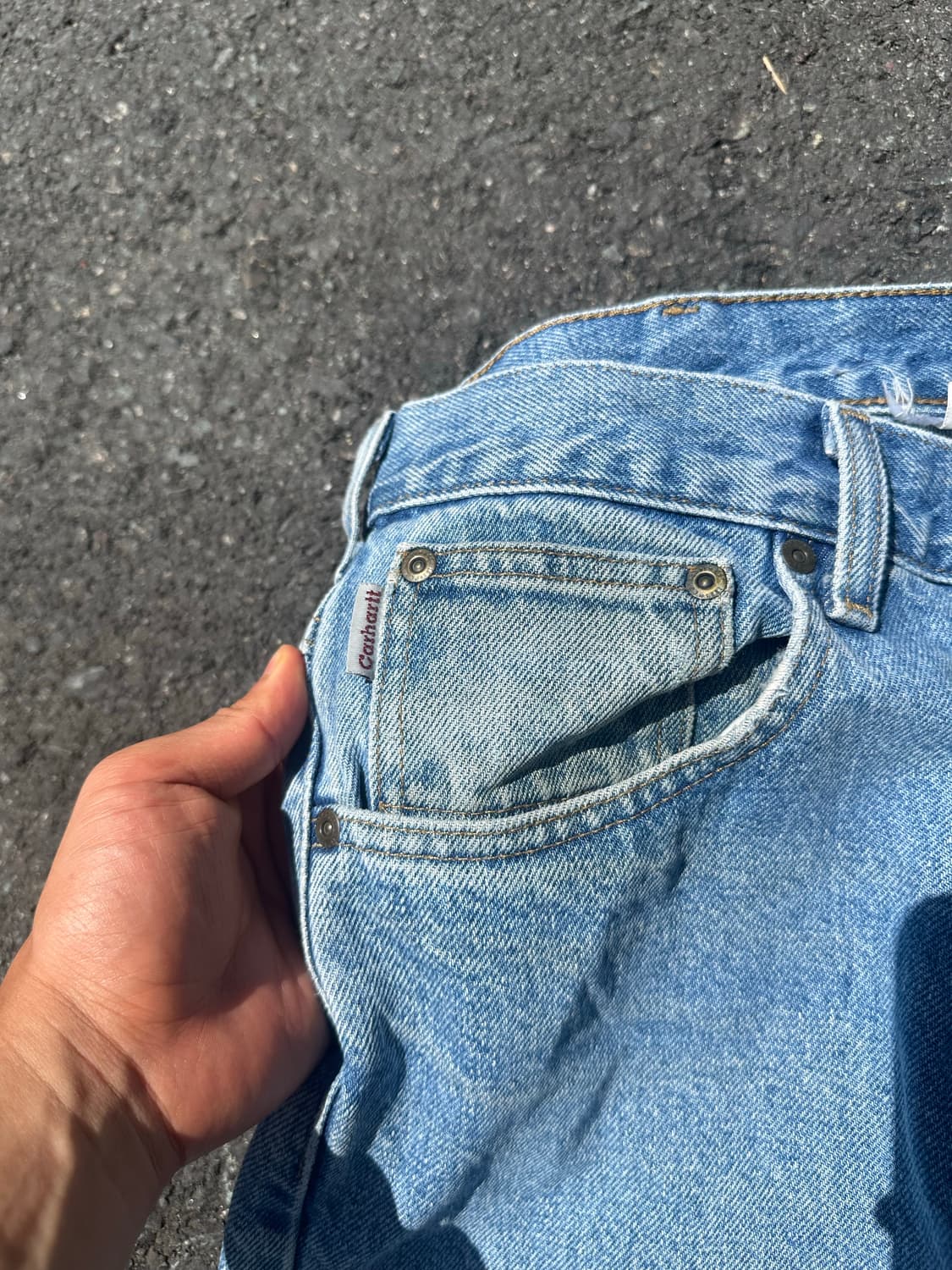 00’s Carhartt washed light denim pants 상품이미지7