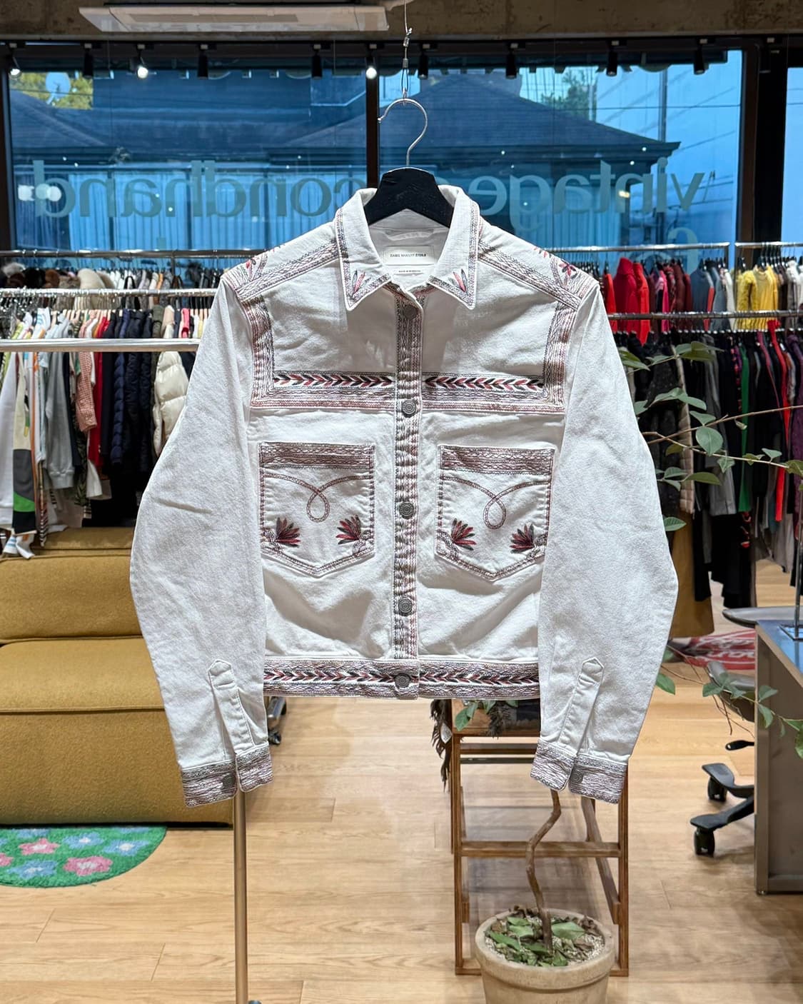 이자벨마랑 화이트 데님 자수 자켓  상품이미지1