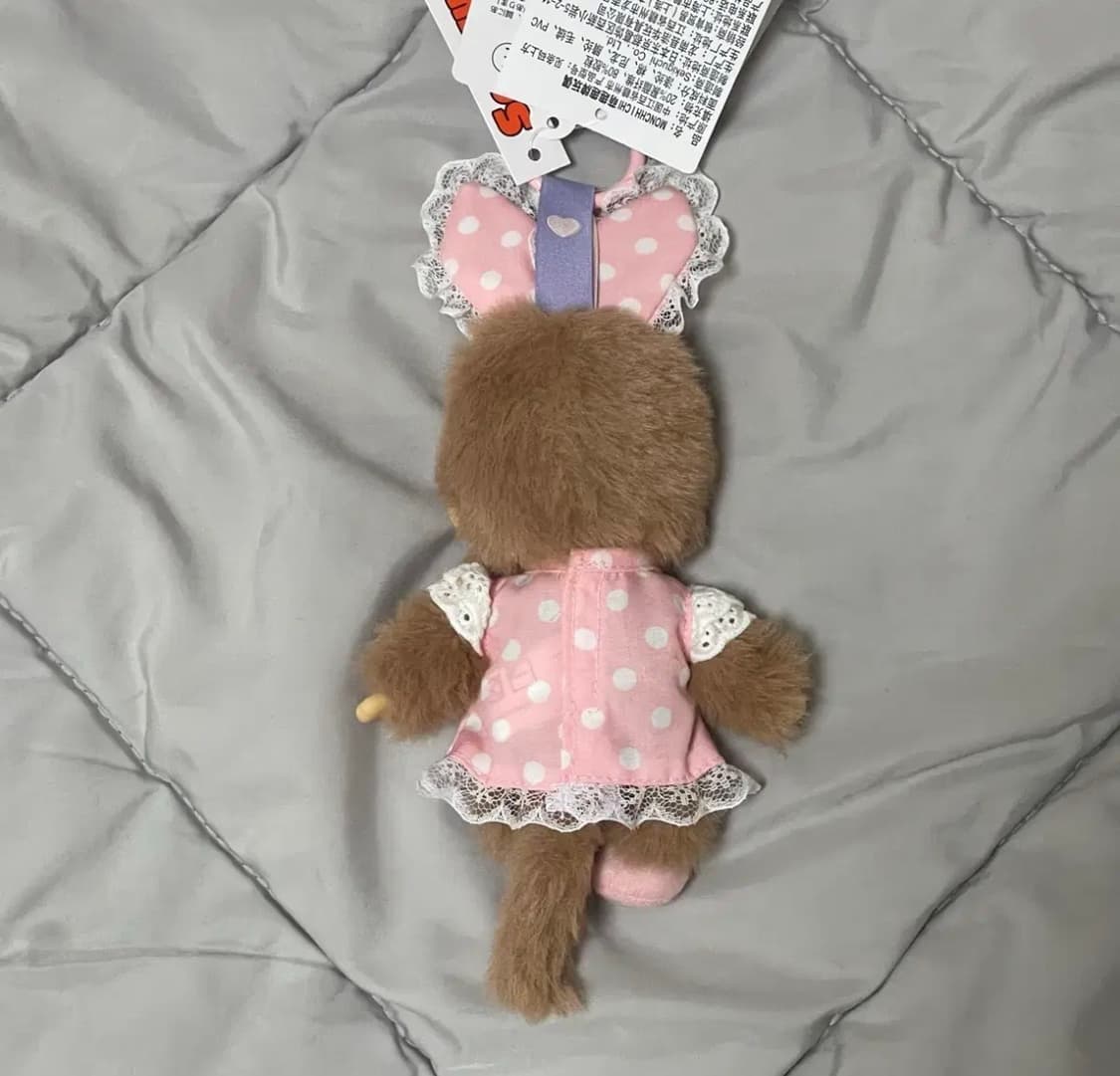 몬치치 해외판 토끼 핑크 도트 원피스 키링 상품이미지3