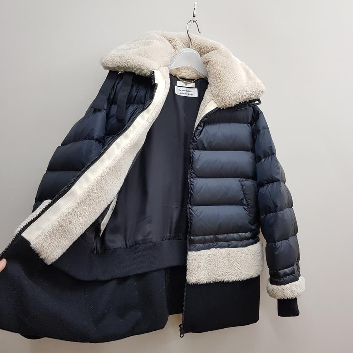 뮤베일 MUVEIL 양털 카라  패딩 자켓 36사이즈 상품이미지6