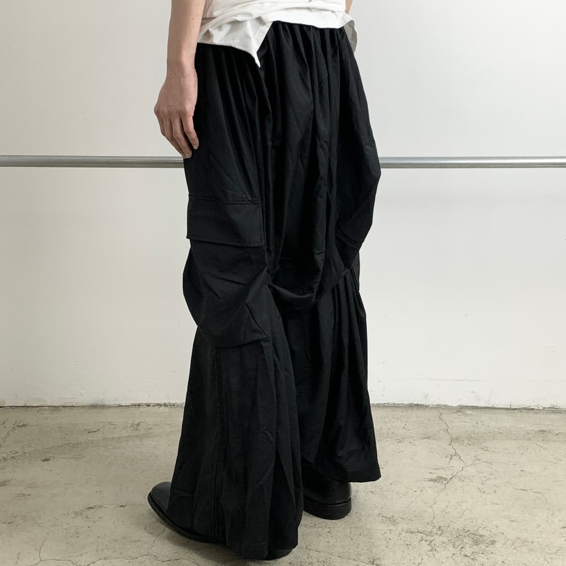 노 아이디 블랙 와이드 변형 스커트 팬츠 상품이미지9