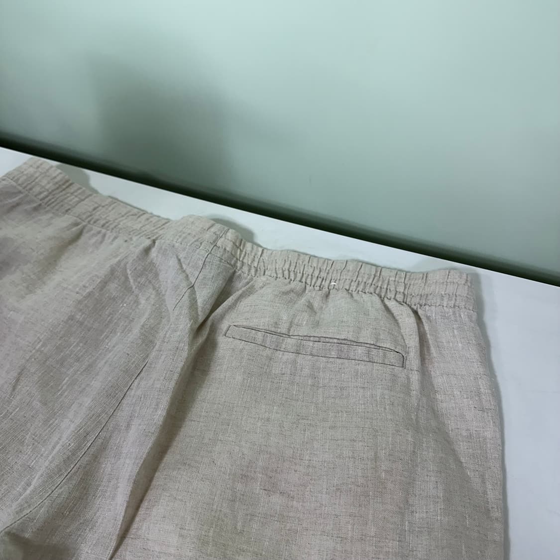 XL 흐앤므 H&M 라이트아이보리 루즈레귤러핏 밴딩 린넨팬츠 상품이미지6