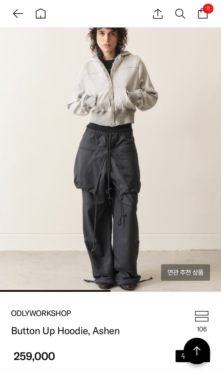 오들리워크샵 Button Up Hoodie, Ashen 상품이미지4