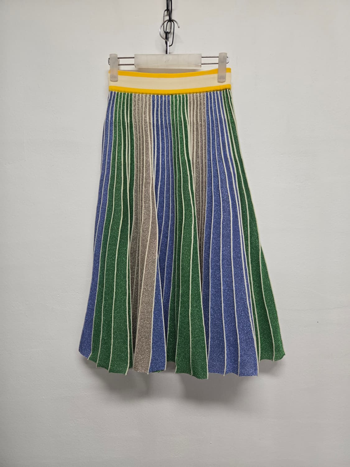 럭키슈에뜨 컬러 스트라이프 플리츠 니트 스커트 상품이미지2