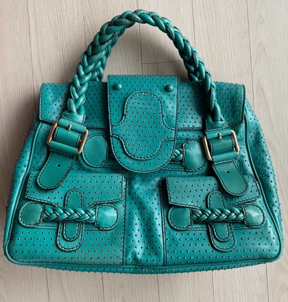 Valentino 발렌티노 페이던트 토드백 민트  상품이미지2