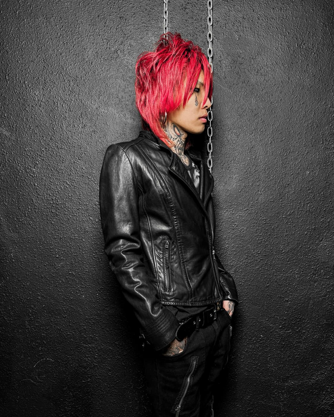 Stud Detail Leather Rider Jacket 상품이미지4