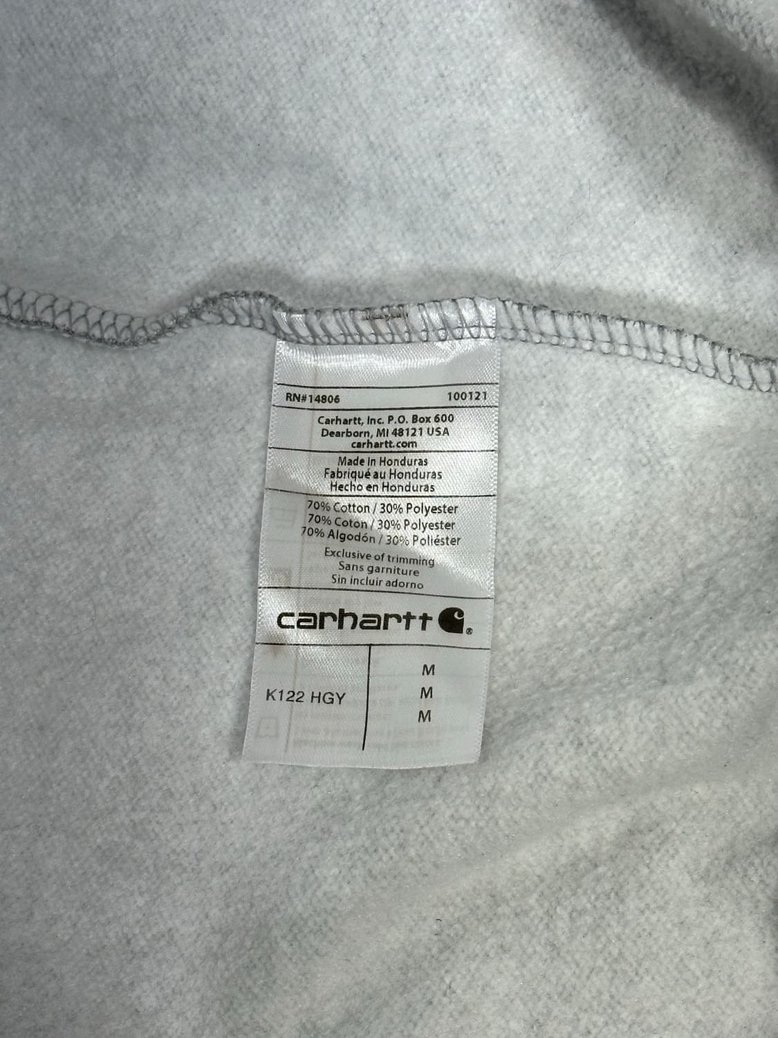 칼하트 그레이 루즈핏 후드집업 M 상품이미지7