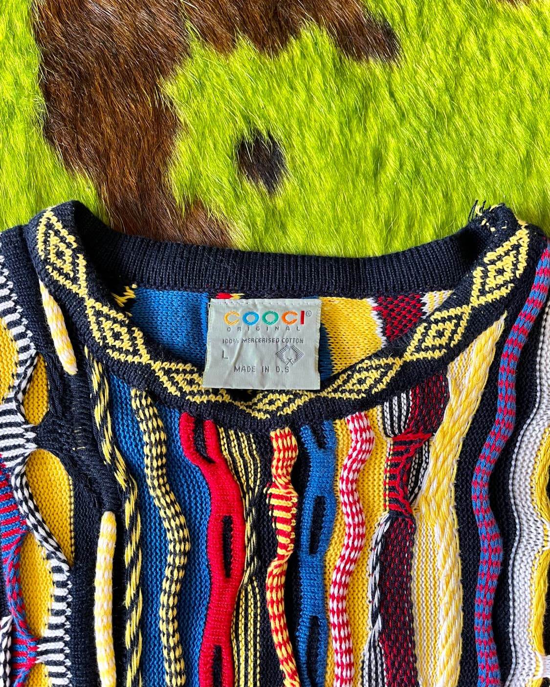 90s COOGI 3D Cable Pattern Knit Sweater 상품이미지5
