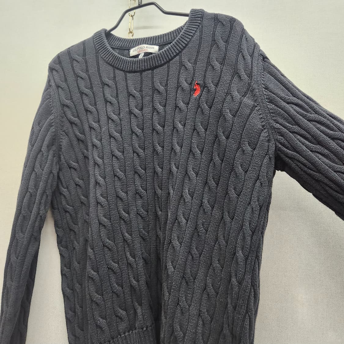 U.S폴로 꽈배기 로고 니트 XL(L) 상품이미지3