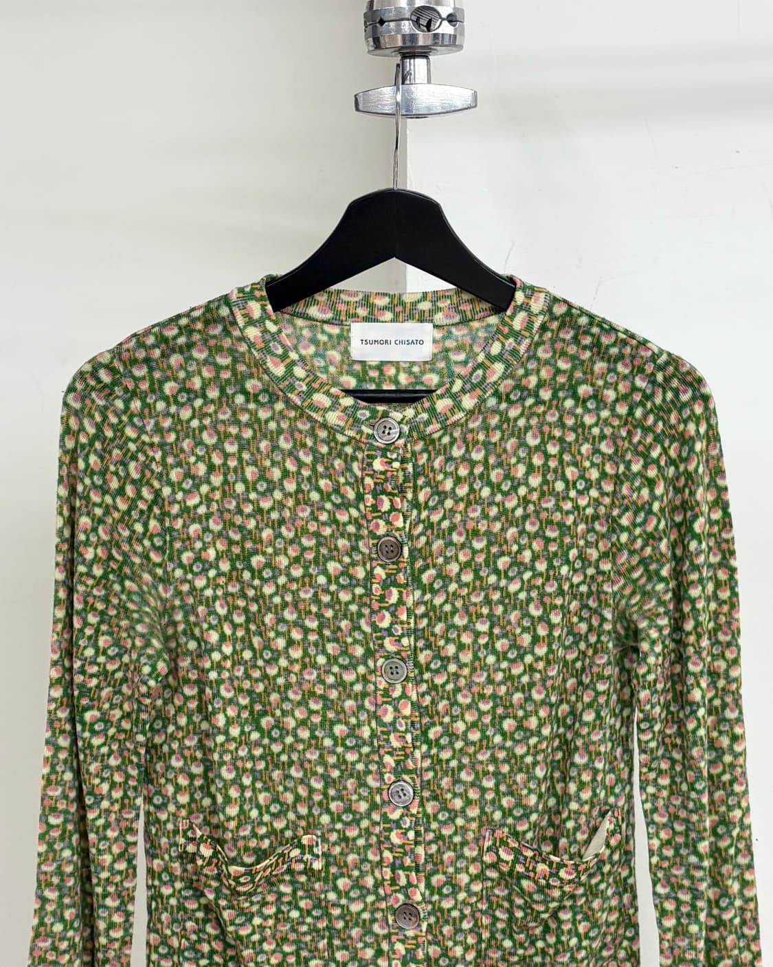 츠모리 치사토 그린 플로럴 울 가디건 상품이미지2