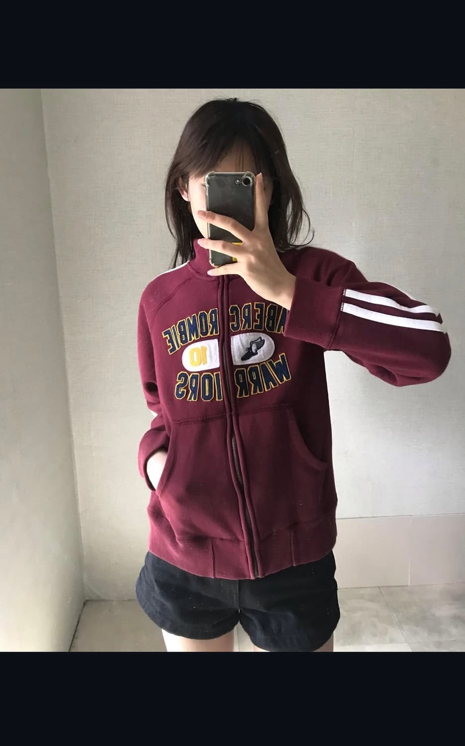 아베크롬비 버건디 트랙 면집업 상품이미지1