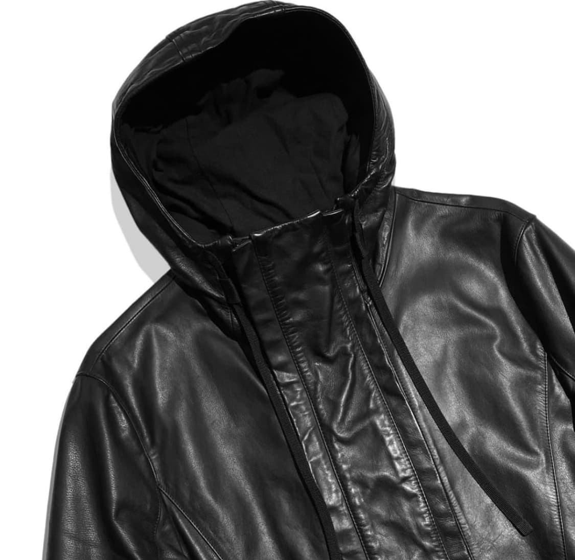 헬무트랭 더블집업 레더 후드 자켓 상품이미지1