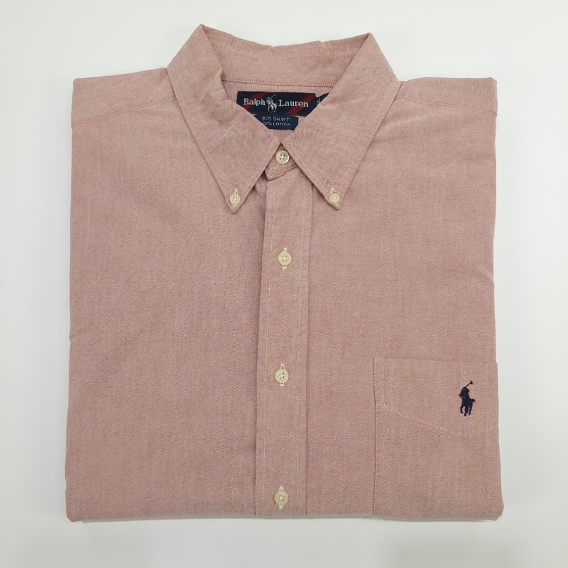 Co552 XL 폴로 랄프로렌 빅셔츠 샌드핑크 반팔 셔츠 남방 상품이미지8