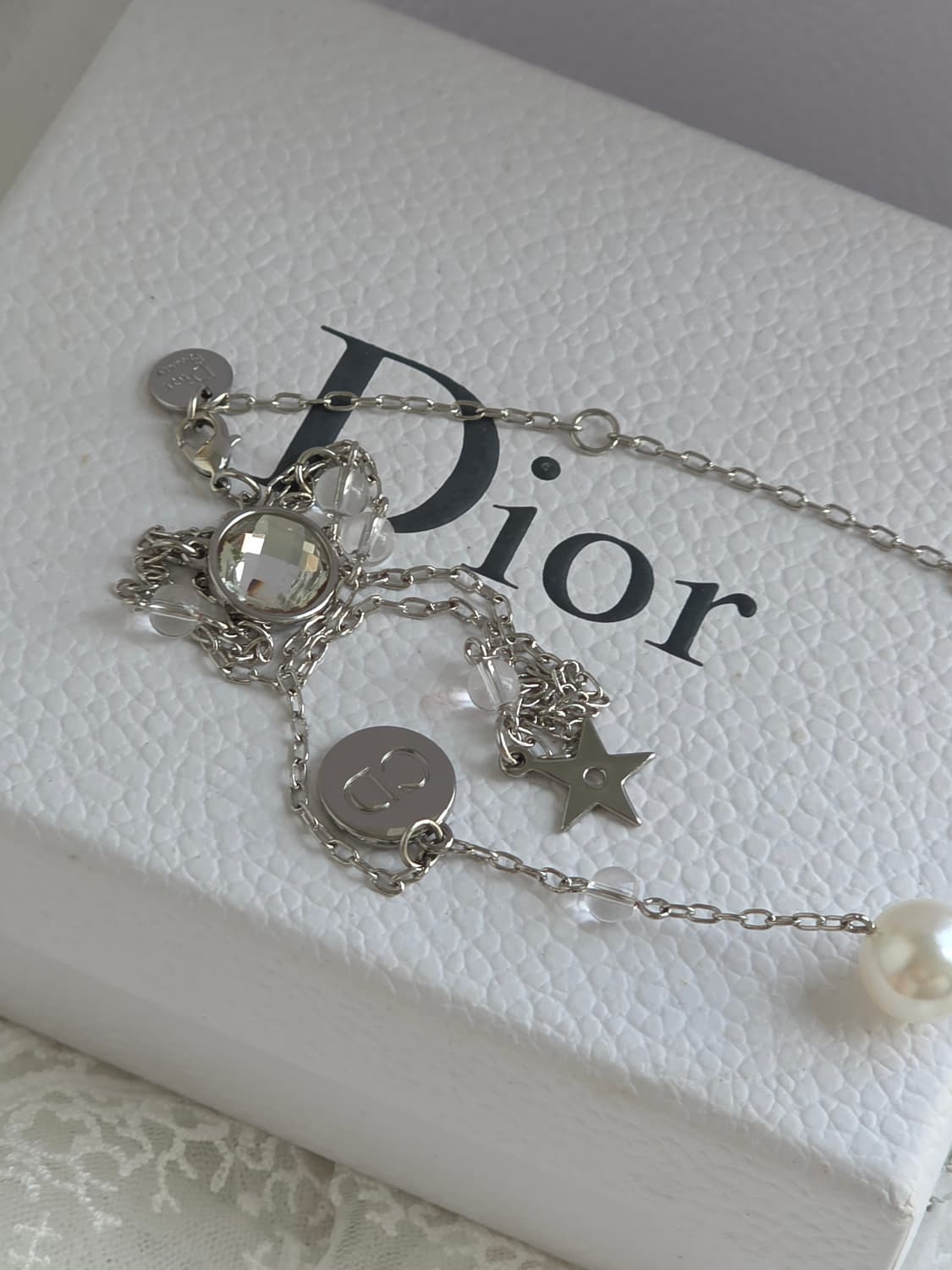 디올 은장 멀티챰 롱 체인 네크리스 상품이미지5