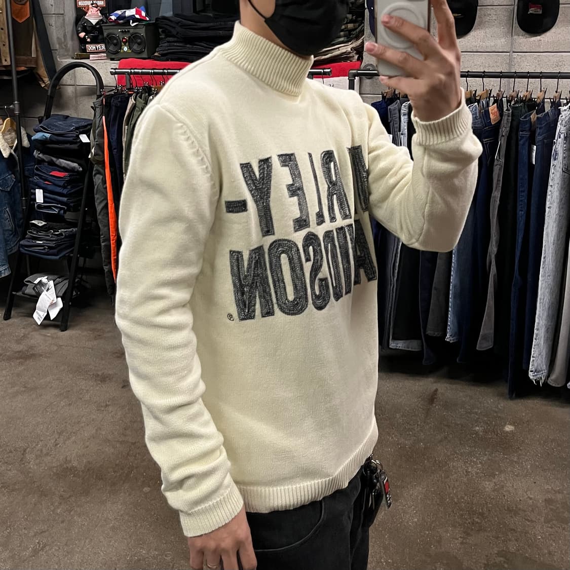 90s 할리데이비슨 빅로고 니트 (100) 상품이미지2