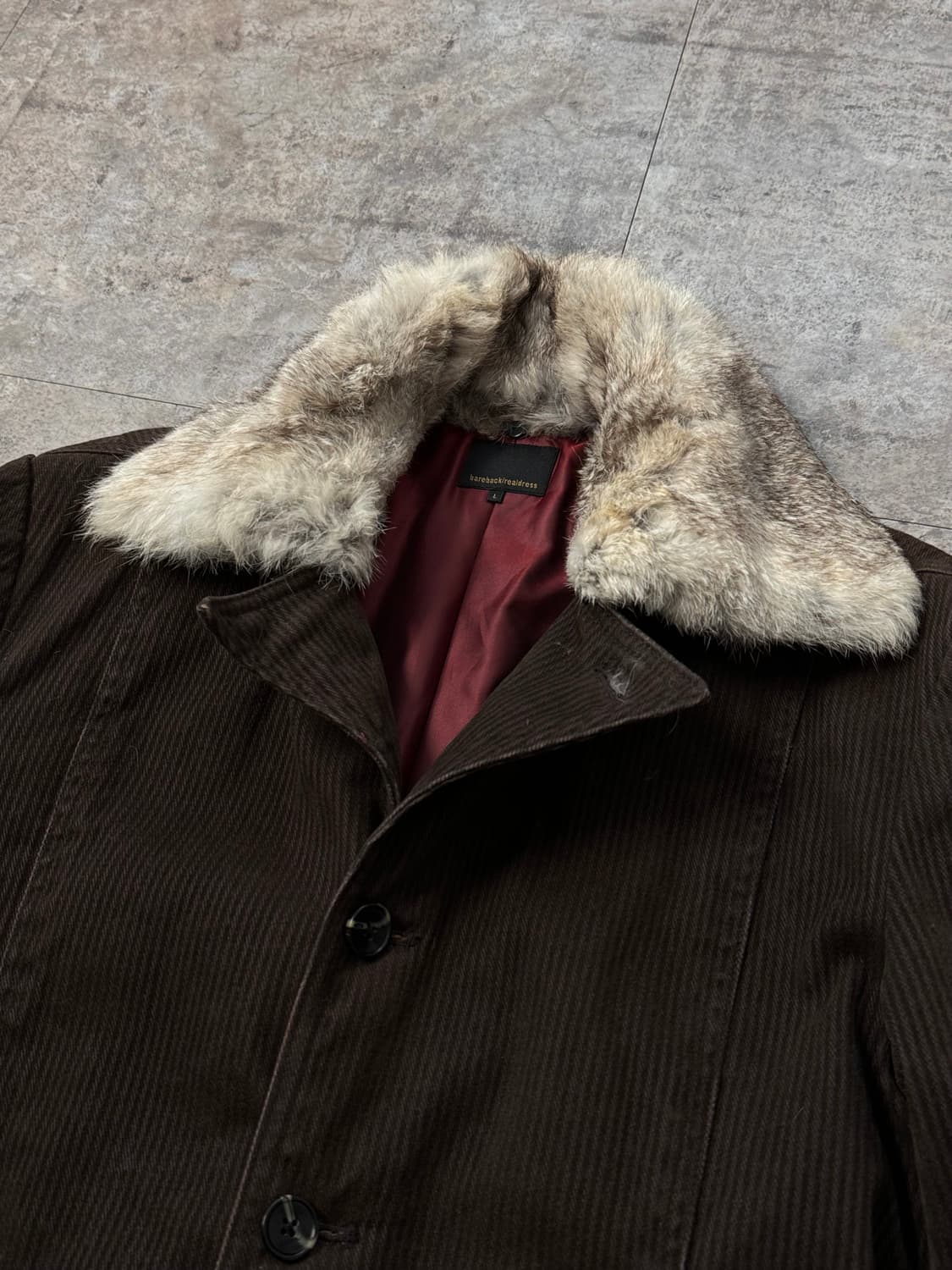 코듀로이 벨티드 퍼 카라 코트 상품이미지2