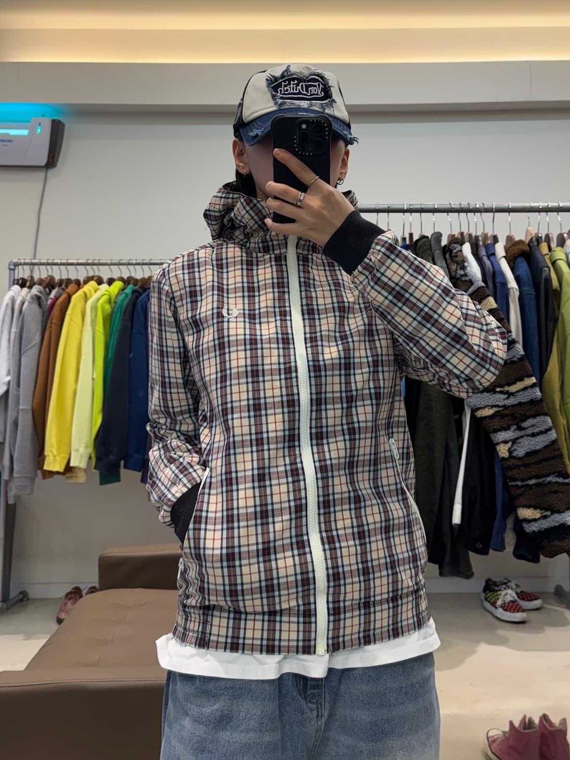 프레드 페리 체크 후드자켓 상품이미지5