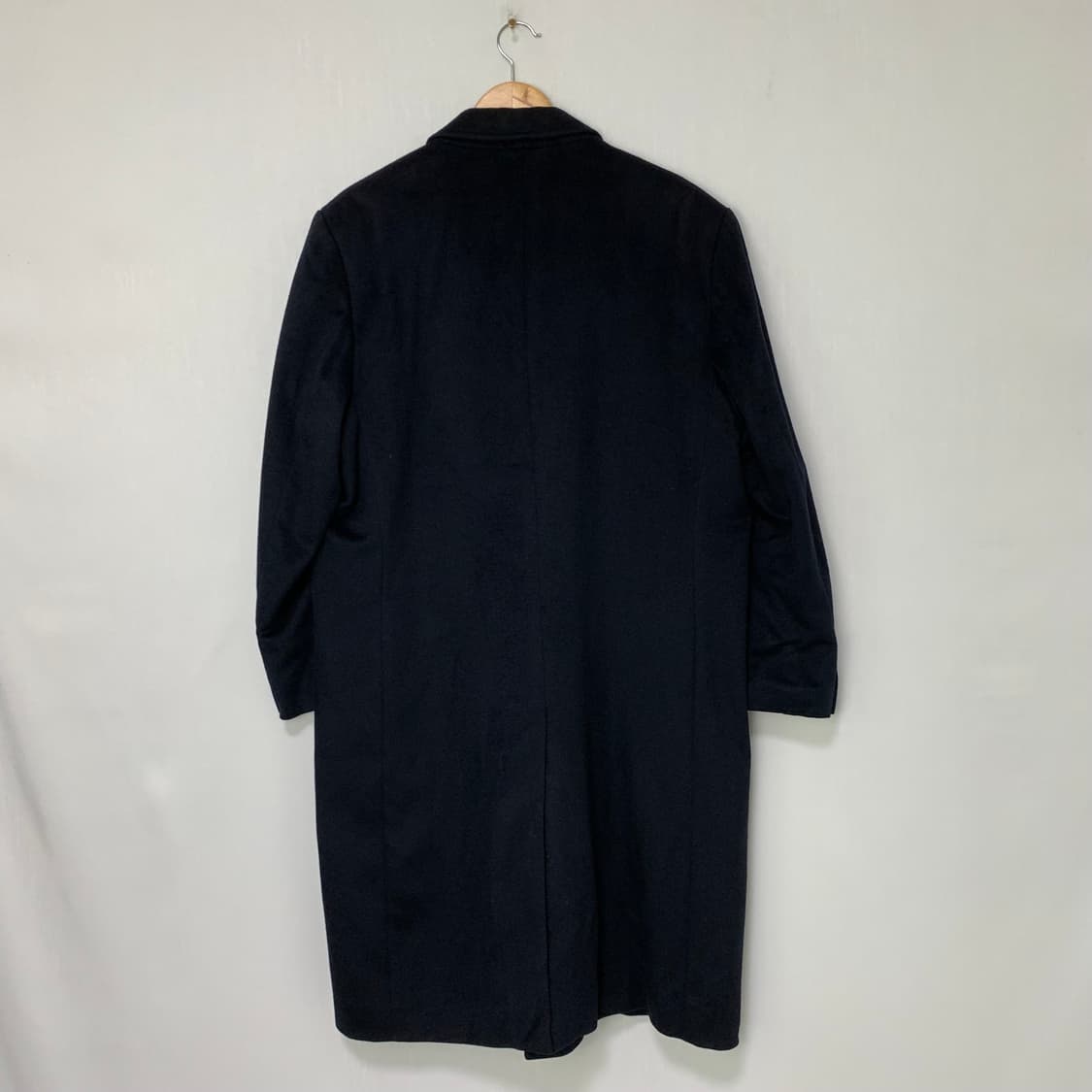 더블 버튼 롱 코트 캐시미어 블랙네이비 100 빈티지 남성코트 남녀공용 상품이미지9